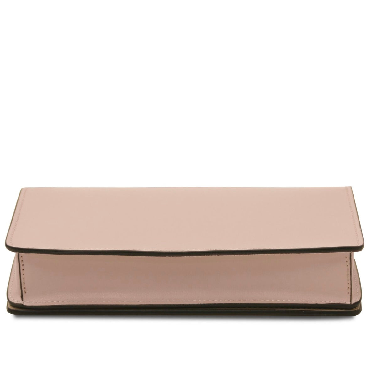 The Tropical Duchess Tuscany Leather OPERA TL142505 Leather Clutch With Chain Strap In Nude