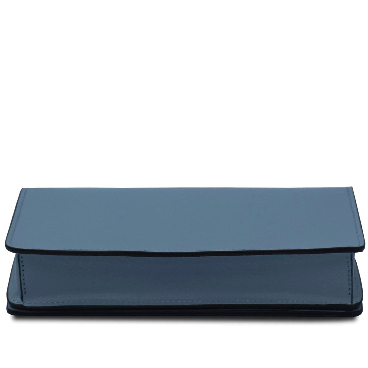 The Tropical Duchess Tuscany Leather OPERA TL142505 Leather Clutch With Chain Strap In Denim
