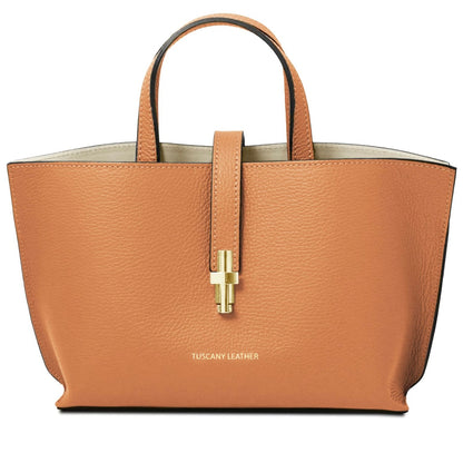 The Tropical Duchess Tuscany Leather AGATHA TL142456 Leather Handbag in Apricot
