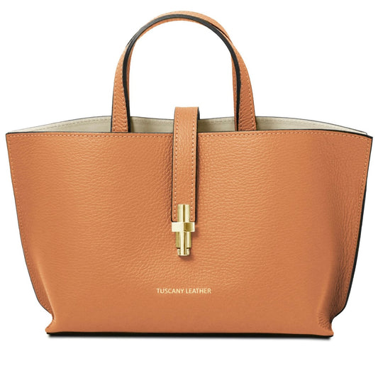 The Tropical Duchess Tuscany Leather AGATHA TL142456 Leather Handbag in Apricot