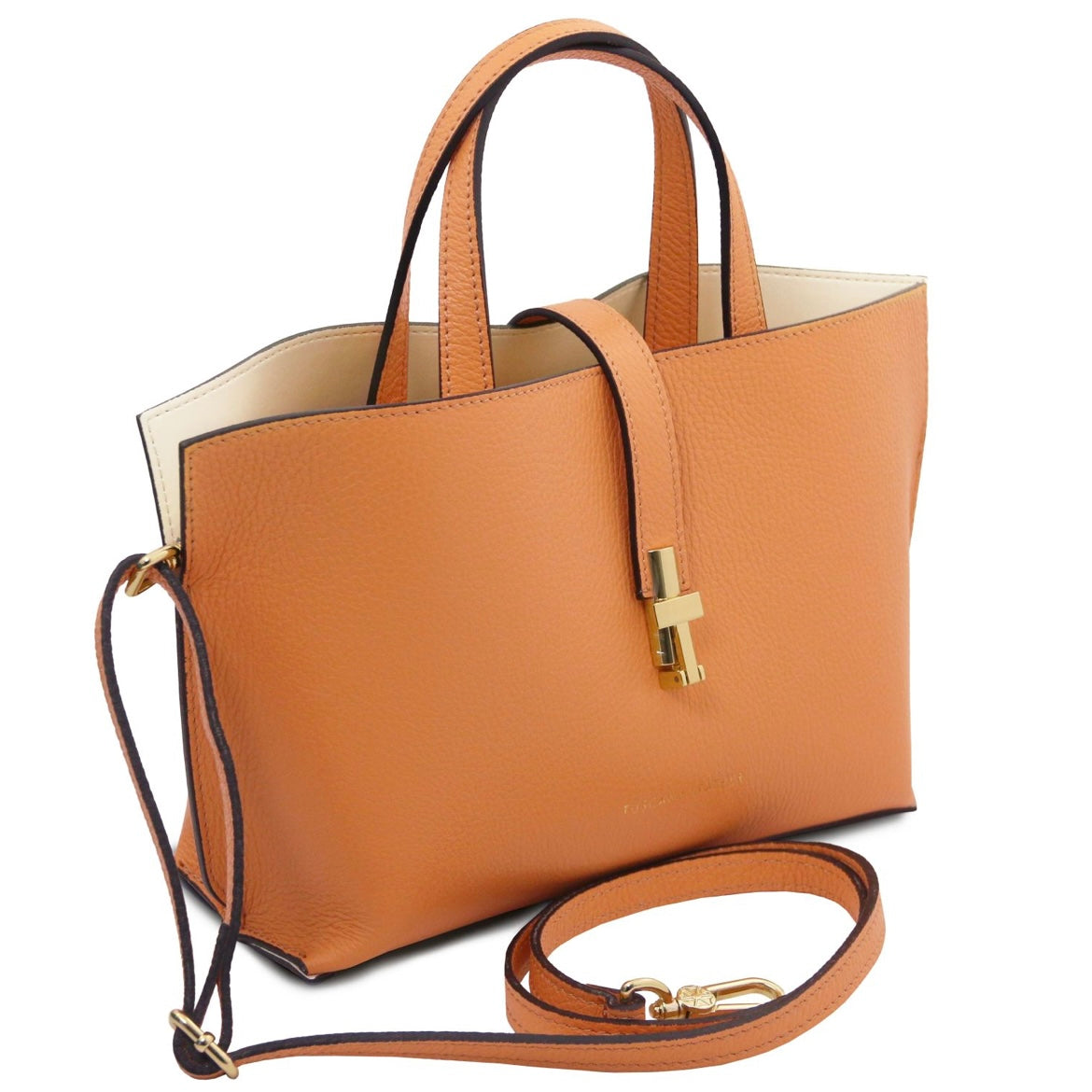 The Tropical Duchess Tuscany Leather AGATHA TL142456 Leather Handbag in Apricot