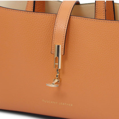 The Tropical Duchess Tuscany Leather AGATHA TL142456 Leather Handbag in Apricot