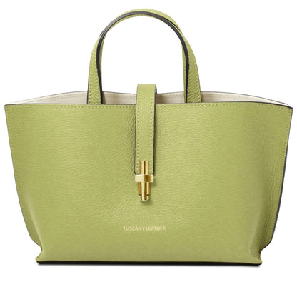The Tropical Duchess Tuscany Leather AGATHA TL142456 Leather Handbag in Lime Green