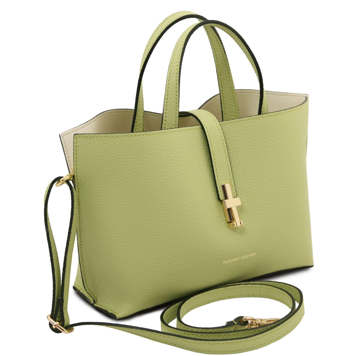 The Tropical Duchess Tuscany Leather AGATHA TL142456 Leather Handbag in Lime Green