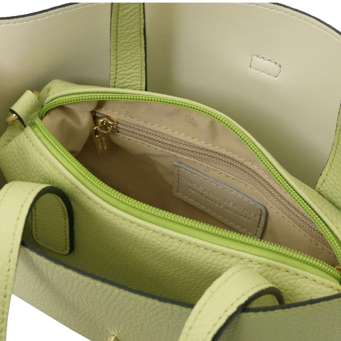 The Tropical Duchess Tuscany Leather AGATHA TL142456 Leather Handbag in Lime Green