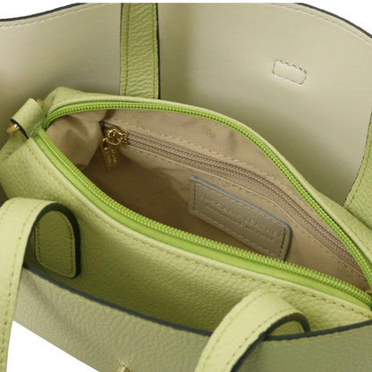 The Tropical Duchess Tuscany Leather AGATHA TL142456 Leather Handbag in Lime Green