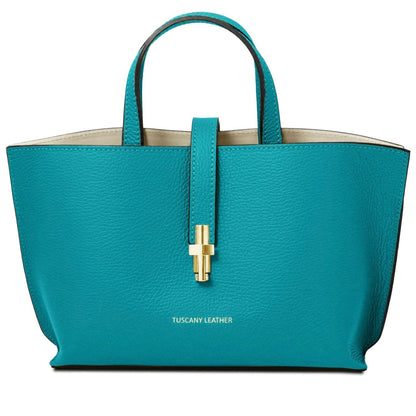 The Tropical Duchess Tuscany Leather AGATHA TL142456 Leather Handbag in Turquoise