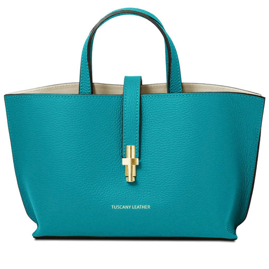 The Tropical Duchess Tuscany Leather AGATHA TL142456 Leather Handbag in Turquoise