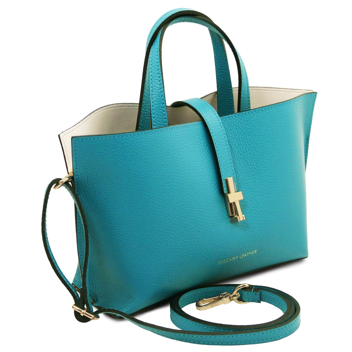 The Tropical Duchess Tuscany Leather AGATHA TL142456 Leather Handbag in Turquoise