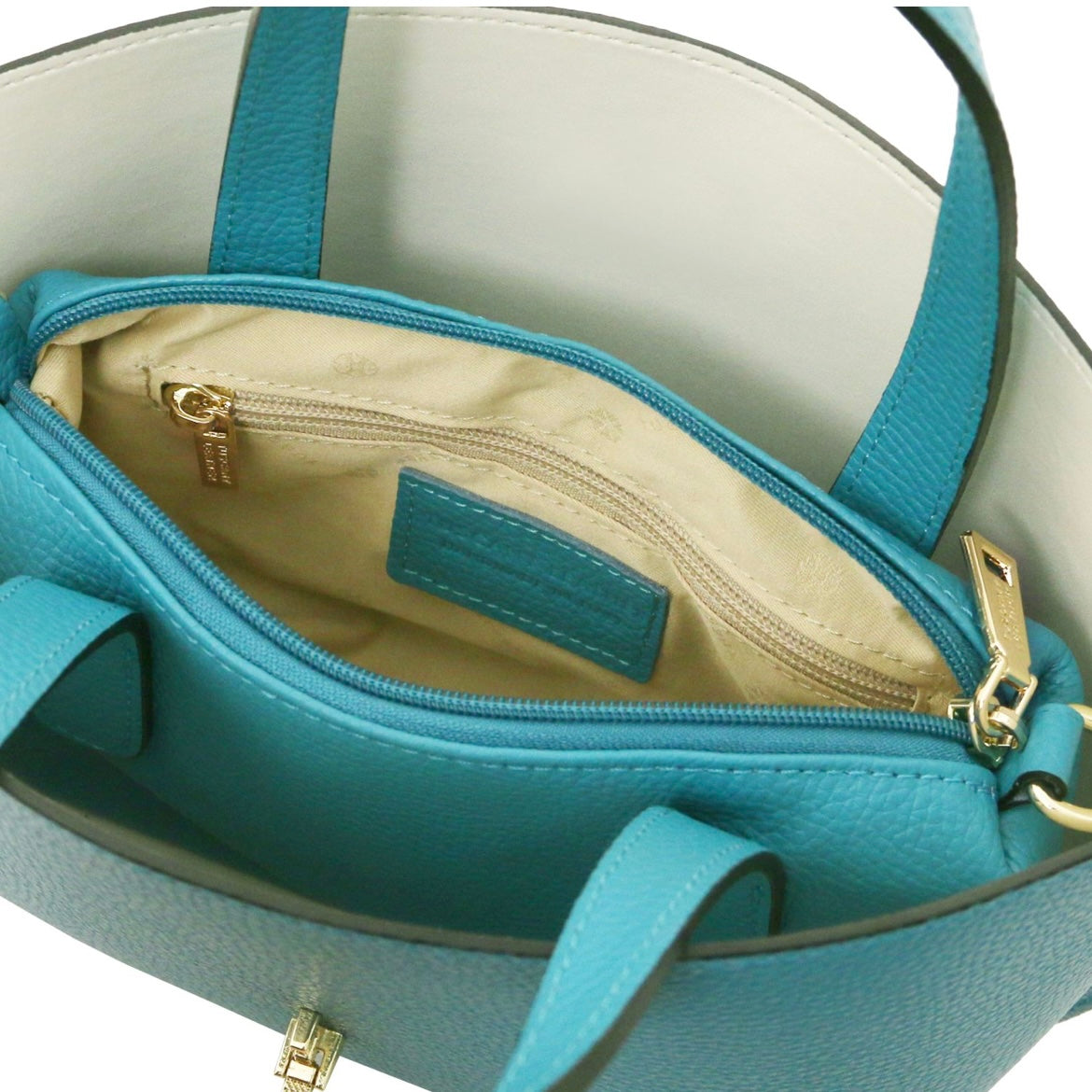 The Tropical Duchess Tuscany Leather AGATHA TL142456 Leather Handbag in Turquoise