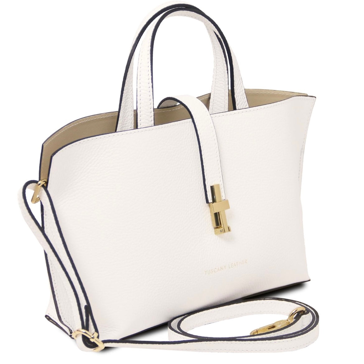The Tropical Duchess Tuscany Leather AGATHA TL142456 Leather Handbag in White