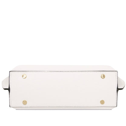 The Tropical Duchess Tuscany Leather AGATHA TL142456 Leather Handbag in White
