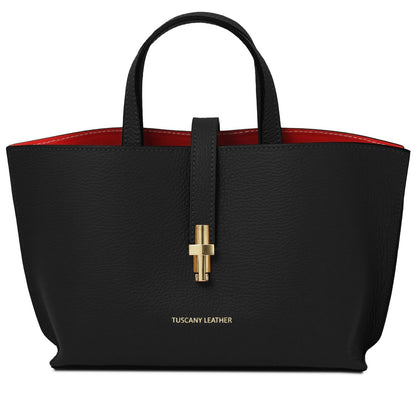 The Tropical Duchess Tuscany Leather AGATHA TL142456 Leather Handbag in Black