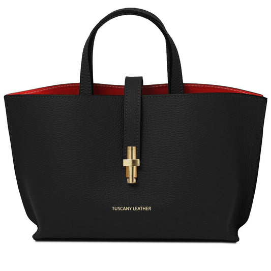 The Tropical Duchess Tuscany Leather AGATHA TL142456 Leather Handbag in Black