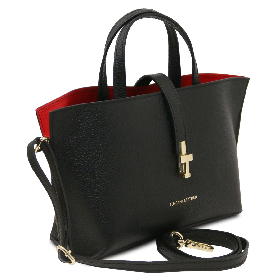 The Tropical Duchess Tuscany Leather AGATHA TL142456 Leather Handbag in Black