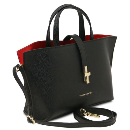 The Tropical Duchess Tuscany Leather AGATHA TL142456 Leather Handbag in Black