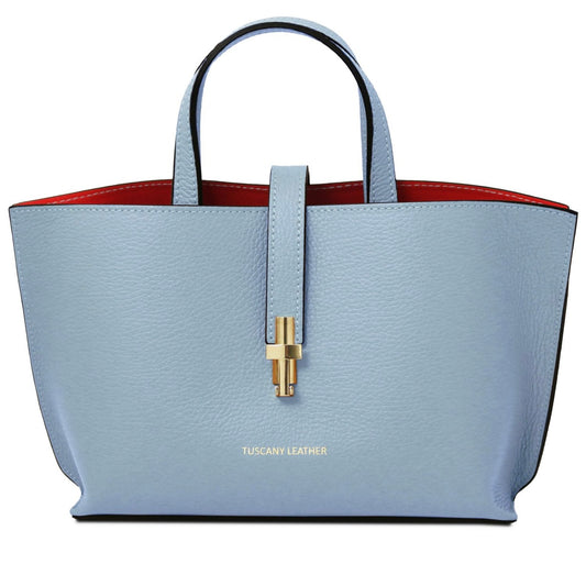 The Tropical Duchess Tuscany Leather AGATHA TL142456 Leather Handbag in Light Blue