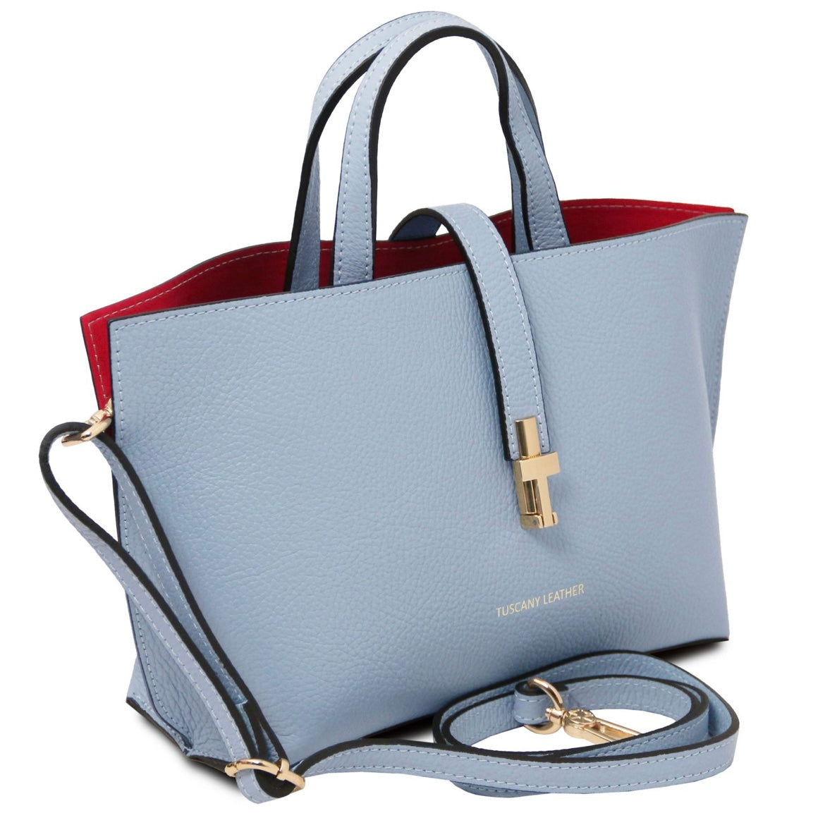 The Tropical Duchess Tuscany Leather AGATHA TL142456 Leather Handbag in Light Blue