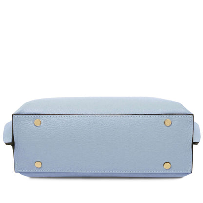 The Tropical Duchess Tuscany Leather AGATHA TL142456 Leather Handbag in Light Blue