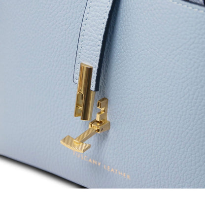 The Tropical Duchess Tuscany Leather AGATHA TL142456 Leather Handbag in Light Blue