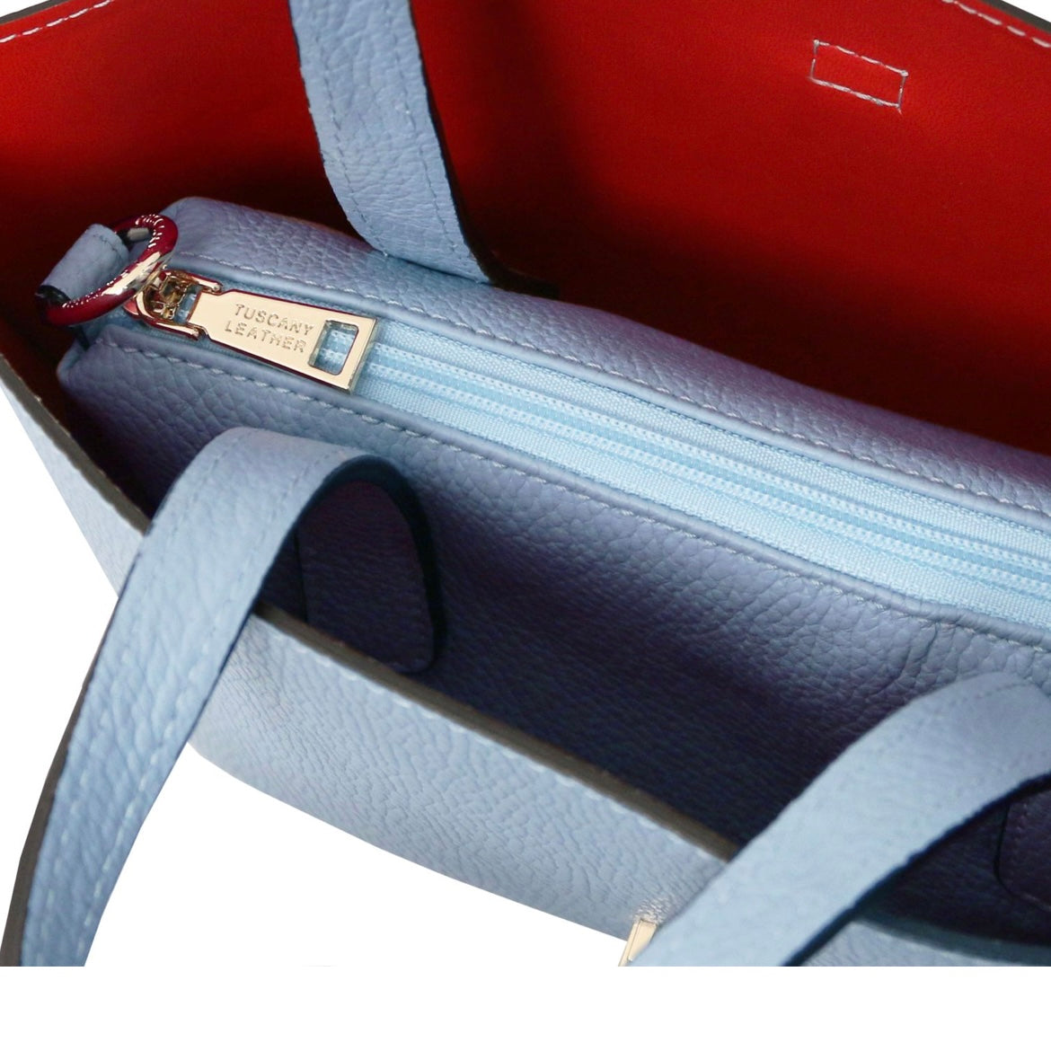 The Tropical Duchess Tuscany Leather AGATHA TL142456 Leather Handbag in Light Blue