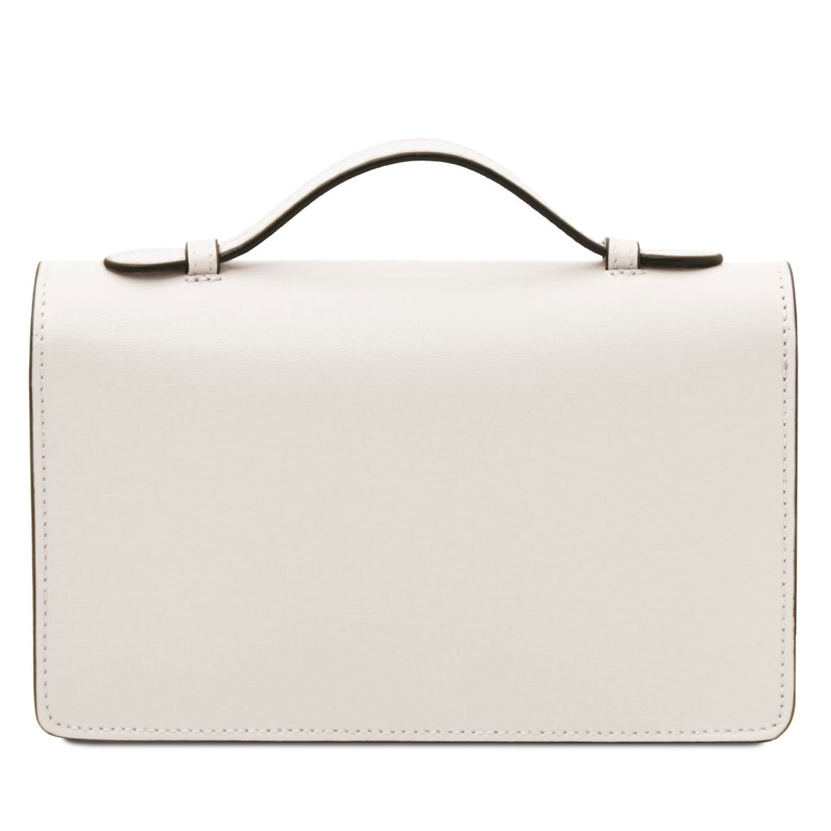 The Tropical Duchess Tuscany Leather OPERA TL142505 Leather Clutch With Chain Strap In White