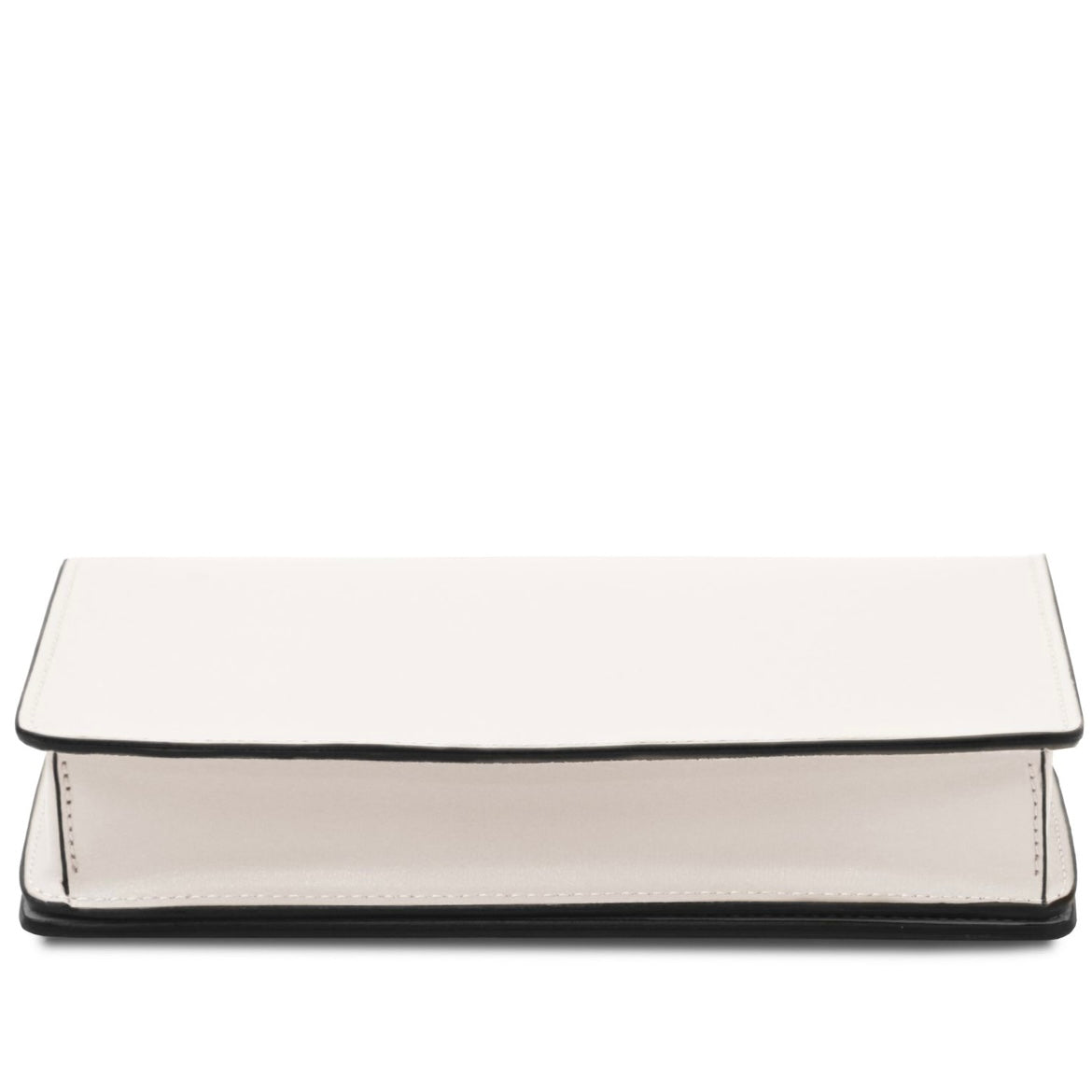 The Tropical Duchess Tuscany Leather OPERA TL142505 Leather Clutch With Chain Strap In White