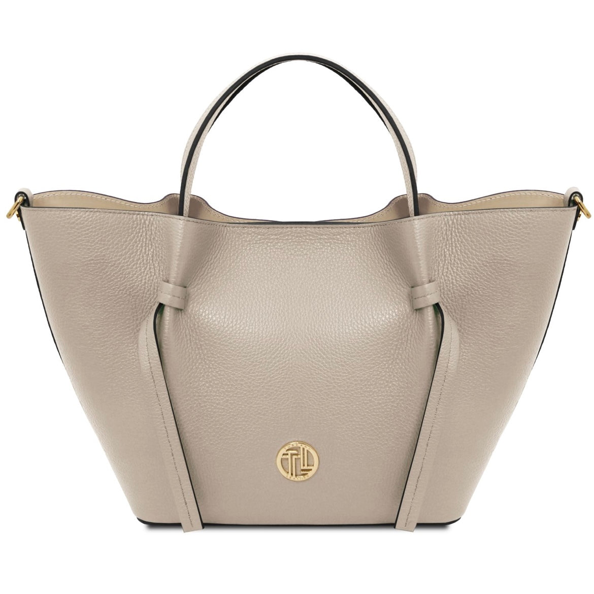 The Tropical Duchess Tuscany Leather LEGAME Leather Shopping bag - Large Size Cognac TL142481 in Light Taupe