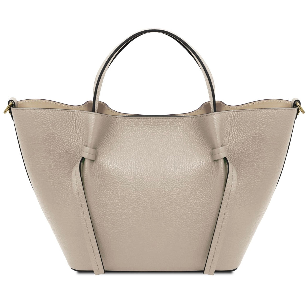 The Tropical Duchess Tuscany Leather LEGAME Leather Shopping bag - Large Size Cognac TL142481 in Light Taupe