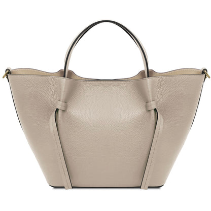 The Tropical Duchess Tuscany Leather LEGAME Leather Shopping bag - Large Size Cognac TL142481 in Light Taupe