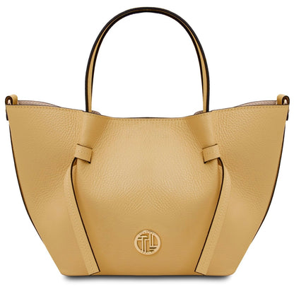 The Tropical Duchess Tuscany Leather  LEGAME TL142482 Leather Handbag - Small Size in Pastel Yellow