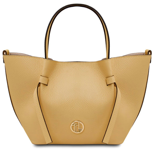 The Tropical Duchess Tuscany Leather  LEGAME TL142482 Leather Handbag - Small Size in Pastel Yellow
