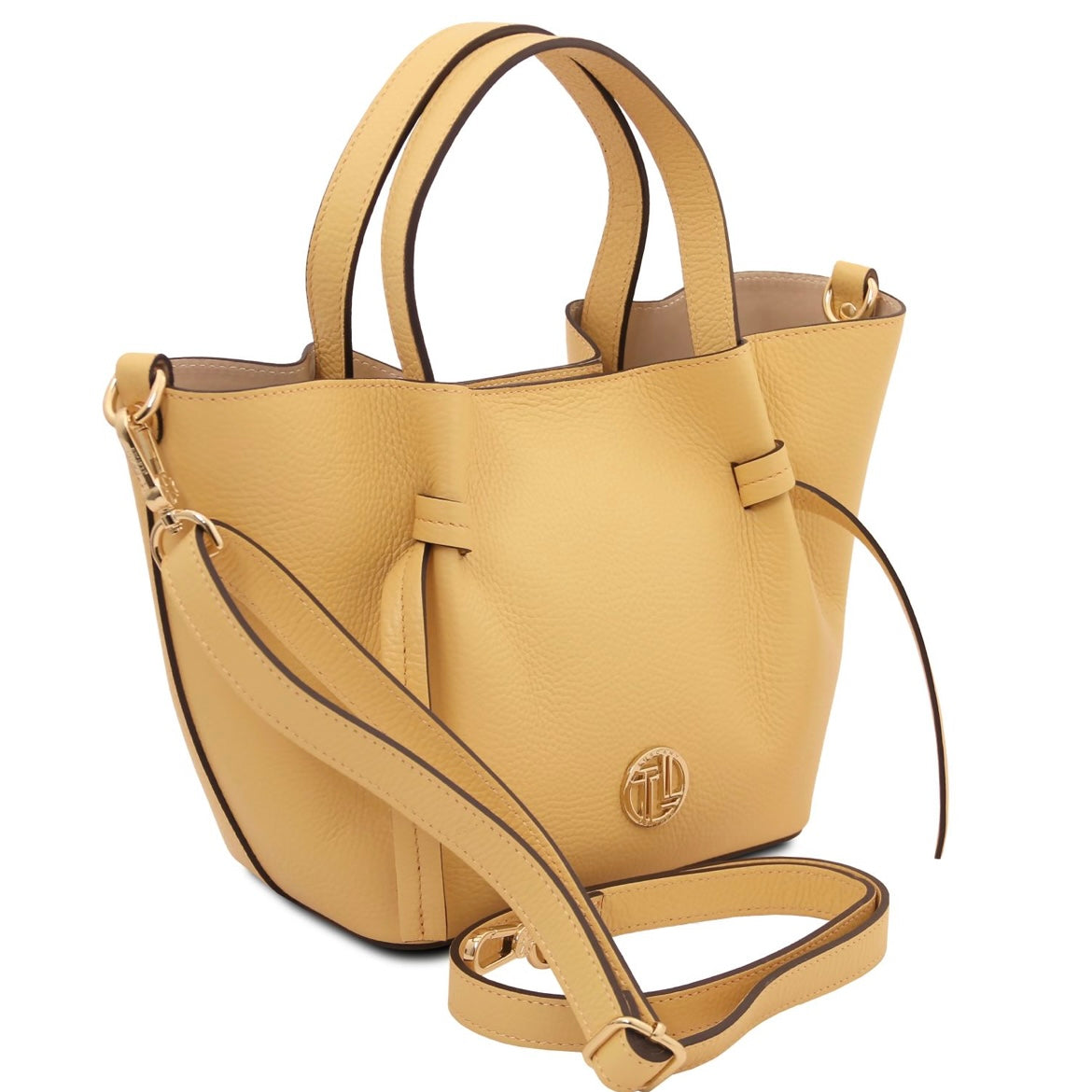 The Tropical Duchess Tuscany Leather  LEGAME TL142482 Leather Handbag - Small Size in Pastel Yellow