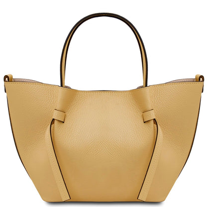 The Tropical Duchess Tuscany Leather  LEGAME TL142482 Leather Handbag - Small Size in Pastel Yellow