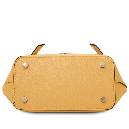 The Tropical Duchess Tuscany Leather  LEGAME TL142482 Leather Handbag - Small Size in Pastel Yellow