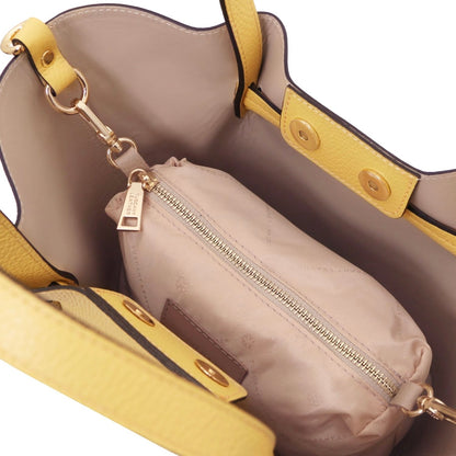 The Tropical Duchess Tuscany Leather  LEGAME TL142482 Leather Handbag - Small Size in Pastel Yellow