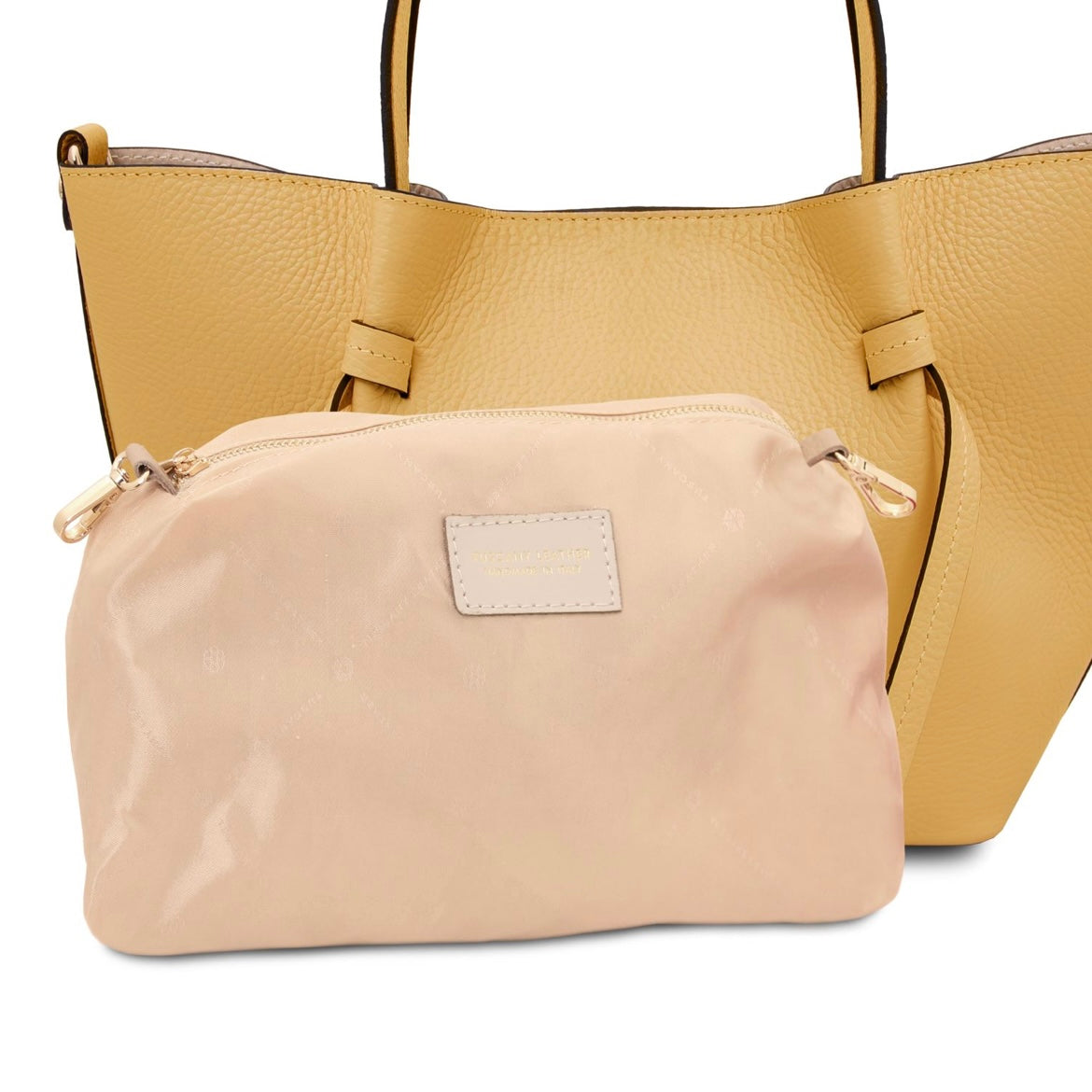 The Tropical Duchess Tuscany Leather  LEGAME TL142482 Leather Handbag - Small Size in Pastel Yellow
