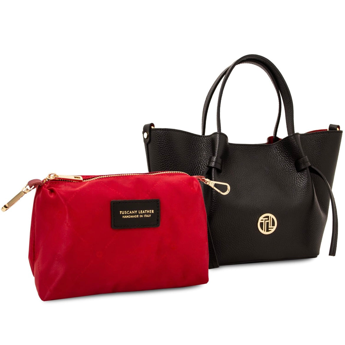 The Tropical Duchess Tuscany Leather  LEGAME TL142482 Leather Handbag - Small Size in Black