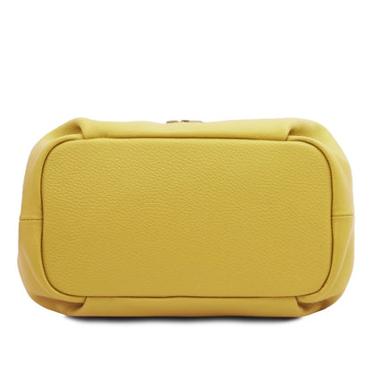 The Tropical Duchess Tuscany Leather Soft Handbag NORA TL142372 in Pastel Yellow