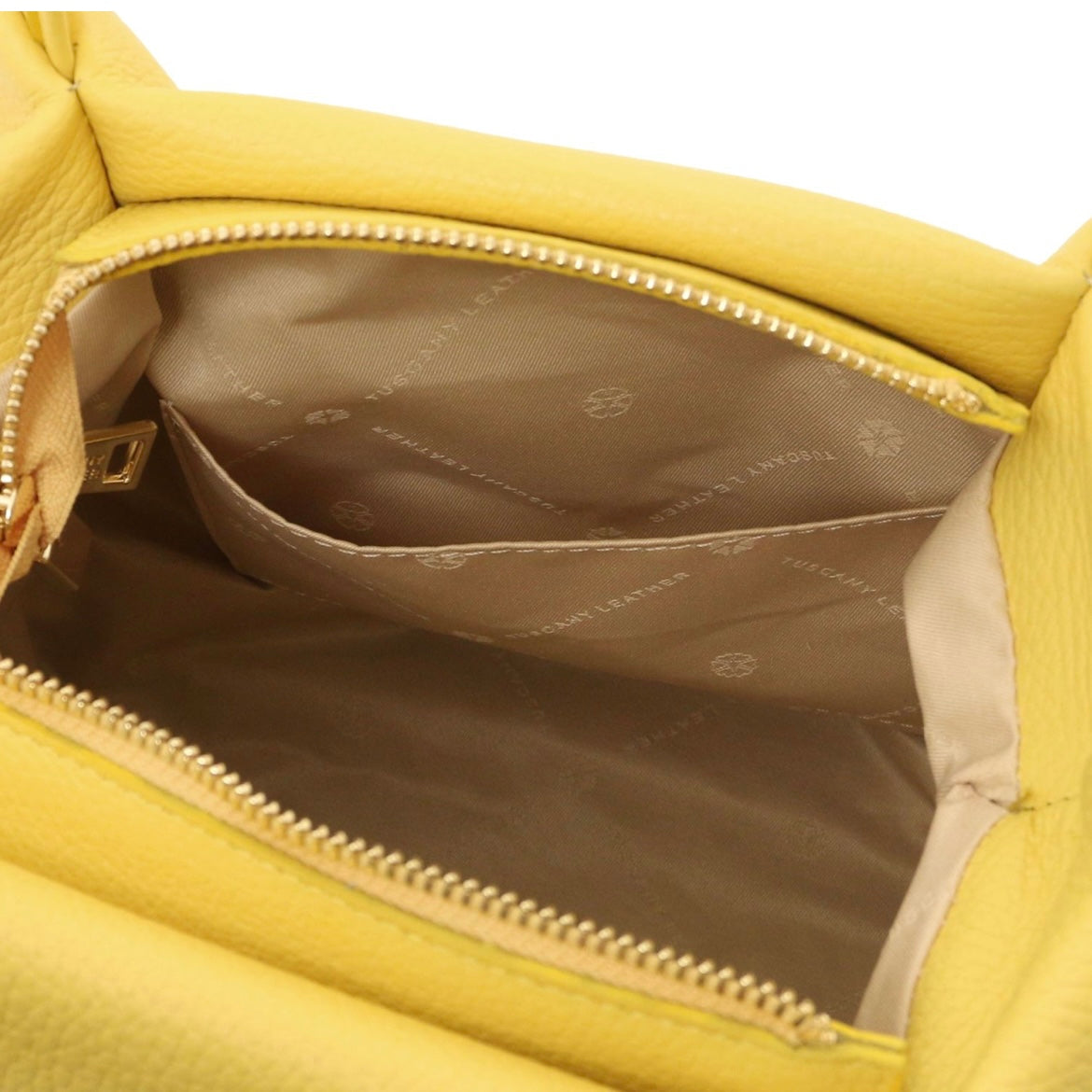 The Tropical Duchess Tuscany Leather Soft Handbag NORA TL142372 in Pastel Yellow