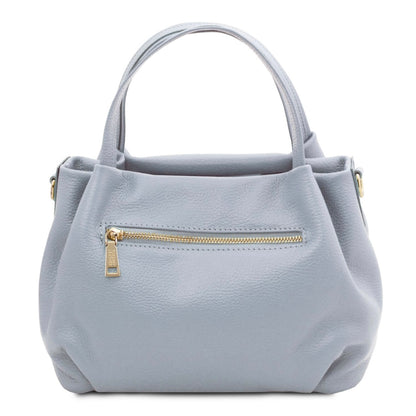 The Tropical Duchess Tuscany Leather Soft Handbag NORA TL142372 in Light Blue