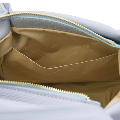 The Tropical Duchess Tuscany Leather Soft Handbag NORA TL142372 in Light Blue