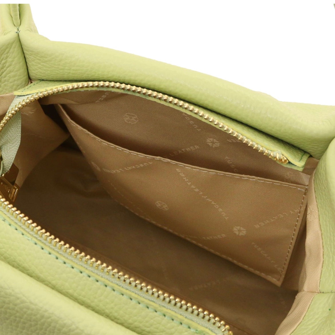 The Tropical Duchess Tuscany Leather Soft Handbag NORA TL142372 in Lime Green