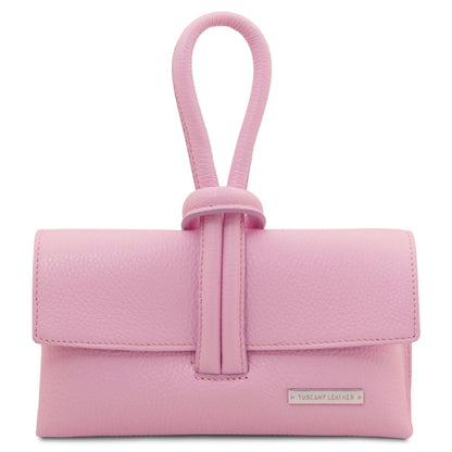 The Tropical Duchess Tuscany Leather Clutch Bag TL141990 in Ballet Pink