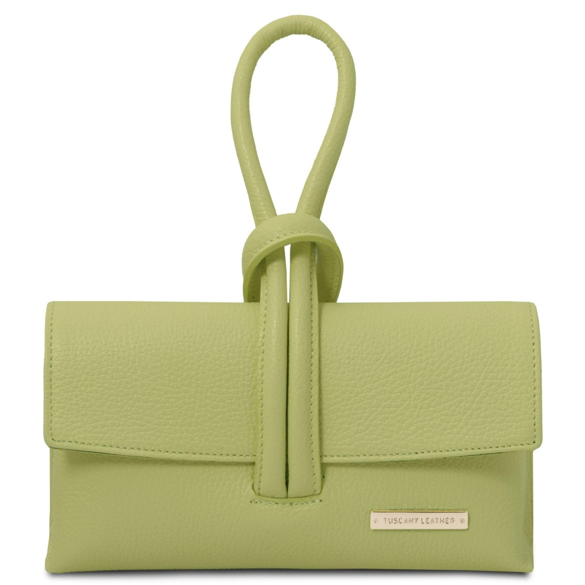 The Tropical Duchess Tuscany Leather Clutch Bag TL141990 in Lime Green
