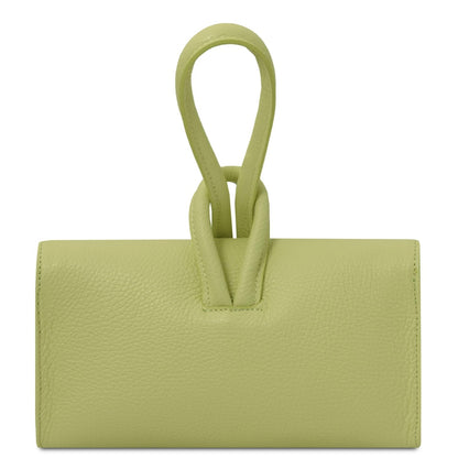The Tropical Duchess Tuscany Leather Clutch Bag TL141990 in Lime Green