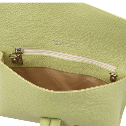 The Tropical Duchess Tuscany Leather Clutch Bag TL141990 in Lime Green