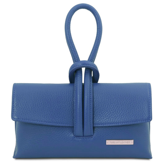 The Tropical Duchess Tuscany Leather Clutch Bag TL141990 in Denim