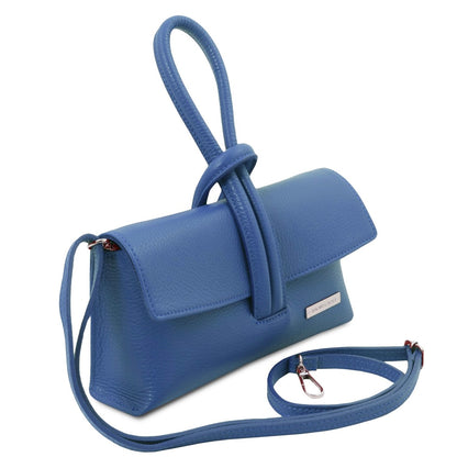 The Tropical Duchess Tuscany Leather Clutch Bag TL141990 in Denim