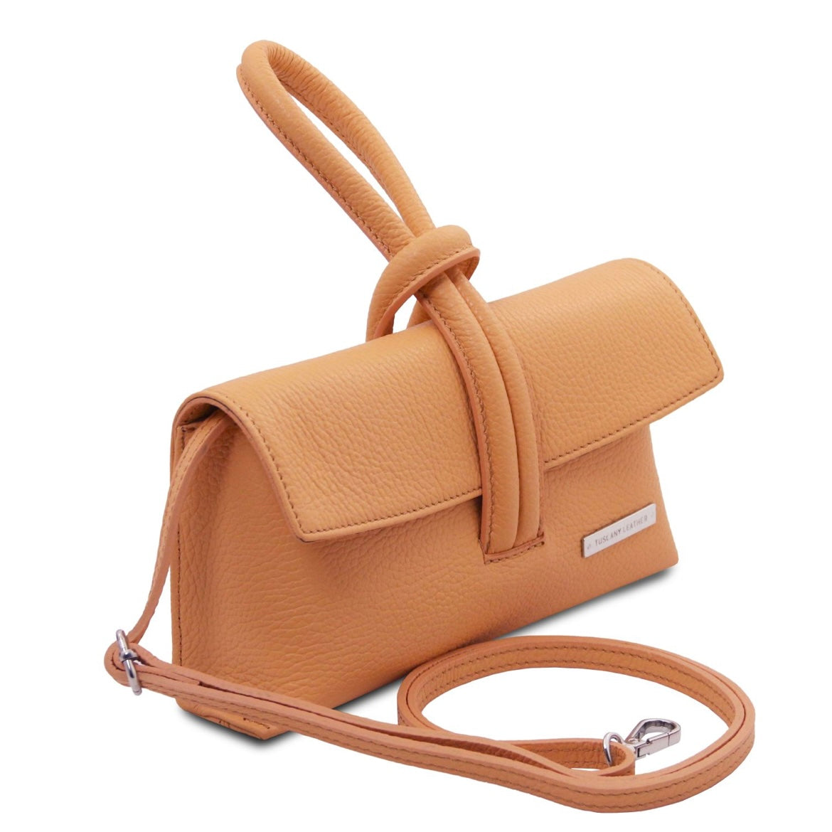 The Tropical Duchess Tuscany Leather Clutch Bag TL141990 in Apricot